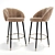 Modern Velvet Bar Stool with Brass Legs 3D model small image 1