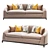 Elegant Curved London Sofa 3D model small image 1