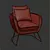 Elegant Ergonomic Arm Chair 3D model small image 3