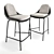 Sleek Black Trento Bar Chair 3D model small image 1