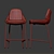 Sleek Black Trento Bar Chair 3D model small image 3