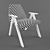 Elegant Leather Chair with Wooden Legs 3D model small image 2