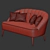 Forest Green Velvet Margot: British Luxury Sofa 3D model small image 3