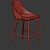 Bohr Slim Wingback Counter Stool 3D model small image 3