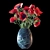 Crimson Anemone Bouquet 3D model small image 1