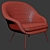 Elegant Bat Lounge Chair: Low Back Comfort 3D model small image 2