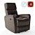 Luxurious Dark Brown Leather Recliner 3D model small image 1