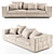 Luxurious Babylon Leather Sectional Sofa 3D model small image 1