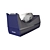 Sleek Black Tape Dispenser 3D model small image 2