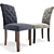 Elegant Solid Wood Tufted Dining Chair 3D model small image 1