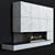 Sleek Concrete Panel Fireplace 3D model small image 1