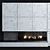 Sleek Concrete Panel Fireplace 3D model small image 2