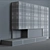 Sleek Concrete Panel Fireplace 3D model small image 3