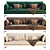 Saba Livingston Velvet Two Seater Sofa 3D model small image 2