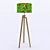 Handmade Wood Base Floor Lamp 3D model small image 1