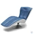 Luxurious Blue Leather Dormeuse Lounge Chair 3D model small image 1