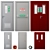 Fire Door Set - 3 Pieces 3D model small image 1