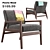 Gray Wood Arm Chair: Stylish and Comfortable 3D model small image 1