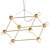 Elegant Gold Molecule Chandelier 3D model small image 1