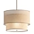 Minimalist Two-Tier Linen Chandelier 3D model small image 1