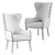 Madison Park Wingback Accent Chair: Classic Elegance for Your Home 3D model small image 3