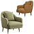 Cozy Fabric Armchair: Comfort and Style 3D model small image 1