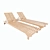 PORTO Wooden Deck Chair 3D model small image 1