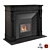 Sleek Black Fireplace: Elegant and Functional 3D model small image 1
