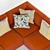 Juno Flame Orange Velvet Modular Sofa 3D model small image 2