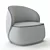 Sleek Pipe Lounge Chair 3D model small image 3