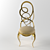 Elegant Metal Back Chair 3D model small image 2
