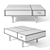 Sleek Mid Century Coffee Table 3D model small image 3