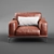 Luxury Peruna Leather Armchair 3D model small image 1