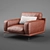 Luxury Peruna Leather Armchair 3D model small image 2