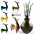 Elegant Deer Pottery Vase 3D model small image 1