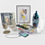 Elegant Decor Set: Vases, Frame, Books, Candle 3D model small image 1