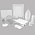 Elegant Decor Set: Vases, Frame, Books, Candle 3D model small image 3