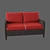 Elegant Velvet Sofa - Russian Translation 3D model small image 2