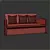 ComfortMax Velvet Sofa 3D model small image 3