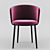 Elegant Filmore Purple Dining Chair 3D model small image 2
