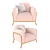 Tara Blush Armchair: Elegant Comfort for Your Home 3D model small image 1