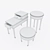 Modern Beech Wood Side Table with Drawers 3D model small image 3