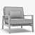 RH Outdoor Mesa Armchair: Refined Elegance for Your Outdoor Oasis 3D model small image 3
