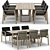 Modern Outdoor Dining Set 3D model small image 1