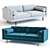 West Elm Monroe Mid-Century Sofa: High-Detail 3D Model 3D model small image 1