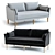 West Elm Antwerp Loveseat: Stylish and Spacious Seating 3D model small image 1