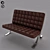 Luxury Leather Armchair with 6 Materials 3D model small image 1
