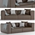 Modern Velvet Sofa with Textures 3D model small image 1