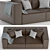 Modern Velvet Sofa with Textures 3D model small image 2