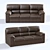 Ella 3-Seater Sofa: Russian Craftsmanship 3D model small image 1